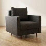 Modern landelijke fauteuil antraciet stof Eva