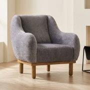 Scandinavische fauteuil Grijs gemêleerde chenille stof Rens