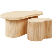 SALANTI - Salontafel set - Natuurlijk - Rotan