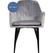 QUVIO Stoel - Benito - Antraciet - 4 stuks