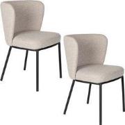 Housecraft Living Guus Eetkamerstoelen Beige - Set van 2