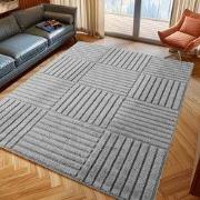 Japandi Art Kubic - Scandinavisch Vloerkleed - Laagpolig Effen - Grijs...
