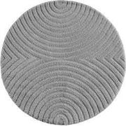 Japandi ART - Rond Scandinavisch Vloerkleed - Laagpolig Effen - Grijs-...