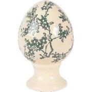 Clayre & Eef Decoratie Beeld Ei Ø 9x14 cm Geel Keramiek