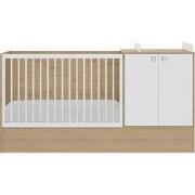 Meegroeibed in eikenhouten en witte ambachtelijke decoratie Arthur van...