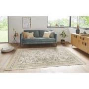 Klassiek vloerkleed - Laagpolig - Antik Flowers - Franjes - Crème / Be...