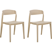 SOMERS - Eetkamerstoel set van 2 - Beige - Plastic