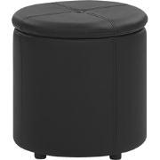 MARYLAND  - Poef - Zwart - 38 cm - Kunstleer