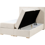 MAJOR - Boxspring - Lichtbeige - 120 x 200 cm - Stof