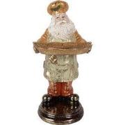 Clayre & Eef Kerstdecoratie Beeld Kerstman 15x18x31 cm Beige Kunststof