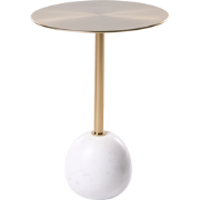 OAHE - Bijzettafel - Wit/Goud - Metaal/Marmer