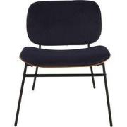 Blauwe fluwelen fauteuil SERGE