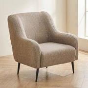 Moderne fauteuil Taupe linnen stof met hoge poot Revos