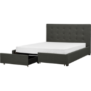 ROCHELLE  - Bed opbergruimte - Donkergrijs - 160 x 200 cm - Polyester