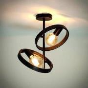 Industriële Plafondlamp Otan 2-lichts Metaal Zwart