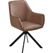 MORNAS - Eetkamerstoel - Bruin - Kunstleer
