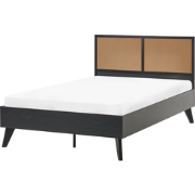 MONPAZIER  - Tweepersoonsbed - Zwart - 120 x 200 cm - PE rotan