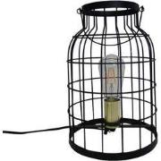 Zwart Metalen Kooi Lamp-15x20cm-incl. gloeilamp- gouden fitting-Housev...