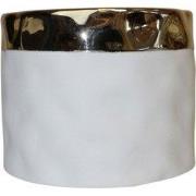 Set v 2 witte Plantenpotjes-12x10cm-Keramiek-met Gouden rand-Housevita...