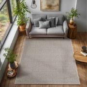Laagpolig vloerkleed - Gevlochten - Handgeweven Look - Bruin - 240x340...
