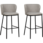 MINA - Barkruk set van 2 - Grijs - Polyester