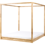 HERLIERE - Hemelbed - Lichtbruin - 180 x 200 cm - Rubberhout