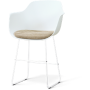 Nino-Liz barkruk wit met nougatbruin zitkussen - wit onderstel - 65 cm