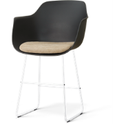 Nino-Liz barkruk zwart met nougatbruin zitkussen - wit onderstel - 65 ...