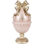 Clayre & Eef Decoratie Beeld Ei Ø 15x31 cm Roze Kunststof