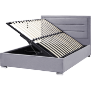 ROUEN - Bed met opbergruimte - Donkergrijs - 140 x 200 cm - Fluweel