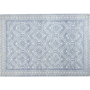 KAWAS - Vloerkleed - Blauw/Wit - 160 x 230 cm - Polyester