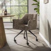 Hoyz Collection - Armstoel Raster Wieltjes Verpakt Per 2 - Hoven Taupe