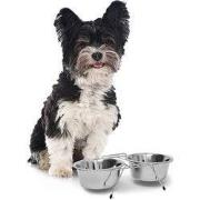 Voederstandaard metaal, drinkbak voederbak, pet feeder, hondenbar 2x0,...