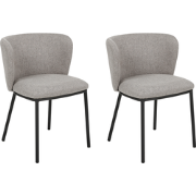 MINA - Eetkamerstoel set van 2 - Grijs - Polyester