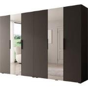 Meubella - Kledingkast Marquesa - Zwart - 300 cm - Met spiegel