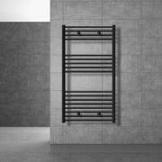 Badkamerradiator Sahara 750x1200 mm zwart mat recht met zijaansluiting...