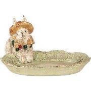 Clayre & Eef Decoratie schaal Konijn 14x12x8 cm Beige Kunststof