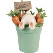 Clayre & Eef Decoratie Beeld Konijn 21x20x28 cm Wit Kunststof