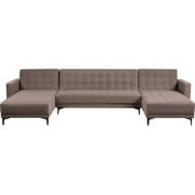 ABERDEEN - U-vorm bank - Taupe - Stof