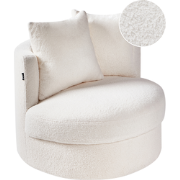 DALBY - Fauteuil - Wit - Bouclé