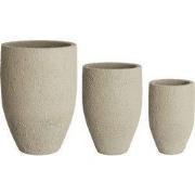 Light&living Pot deco S/3 Ø30x46+Ø40x55+Ø52x71 cm SIROLO zand
