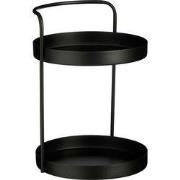 Mica Decorations Stanli Etagère 2-Laags - H35 x Ø25 cm - Metaal - Zwar...