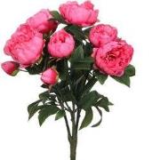 Mica Decorations Pioenroos Kunstbloemen Boeket - H55 x Ø40 cm - Donker...