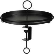 Mica Decorations Aston Dienblad met Klem - H30 x Ø31 cm - Metaal - Zwa...