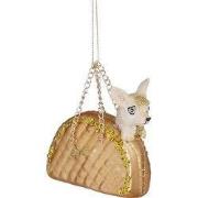 House of Seasons Kerst Ornament Handtas met Hond - L9 x B4 x H8 cm - G...