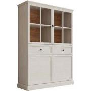 Meubella - Vitrinekast Leroy - Wit eiken - 114 cm