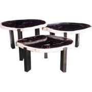 PTMD Rudi Grey Petrified Wood Coffeetable Nickel SV3