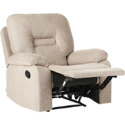 BERGEN - Fauteuil handmatig verstelbaar - Beige - Polyester