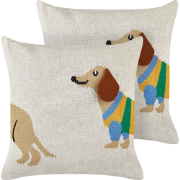 BATTAL- Sierkussen set van 2 - Beige - Katoen