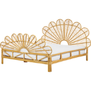 FLORENTINE - Tweepersoonsbed - Lichtbruin - 160 x 200 cm - Rotan